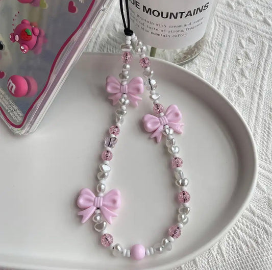 Cutie bow wristlet phone strap