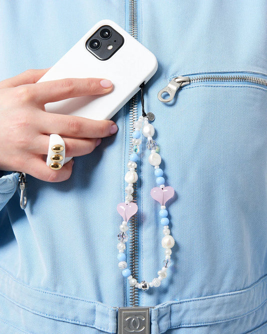 Blue moon wristlet phone strap